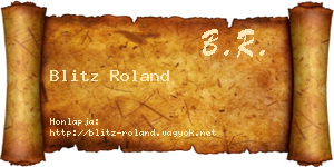 Blitz Roland névjegykártya